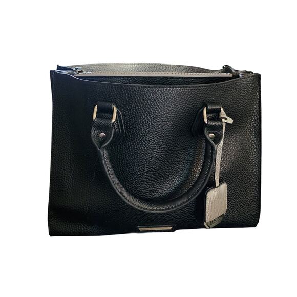 Kenneth Cole black leather satchel shoulder bag - Picture 1 of 7